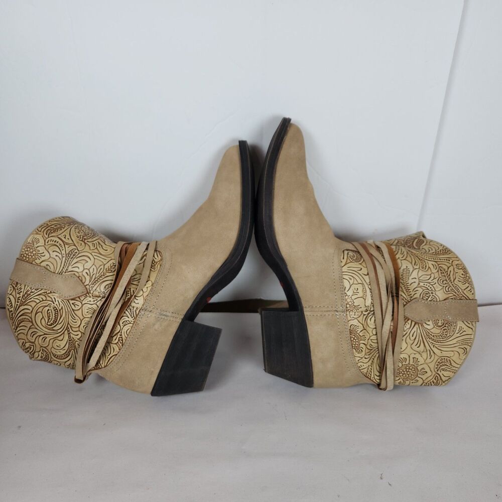 DINGO Brown Suede Booties Women's‎ Size 8.5 southwest ankle boots strap western - Picture 6 of 14